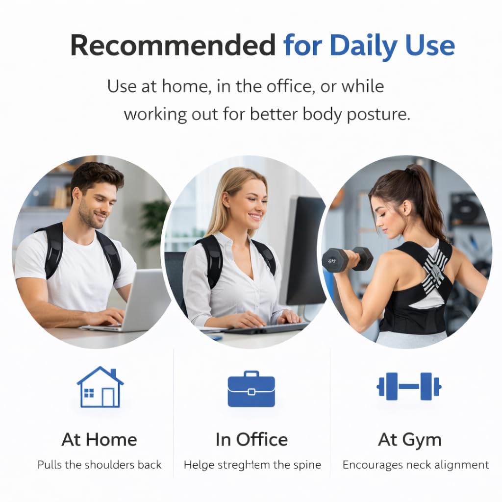 Posture Corrector Free Size Designed to provide exceptional Back Straight And Shoulder Support Belt