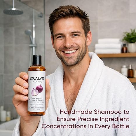 Excalvo Shampoo with Rosemary Oil & Red Onion & Cinnamon Extract, Rosemary Shampoo Strengthens Hair &stops hairloss